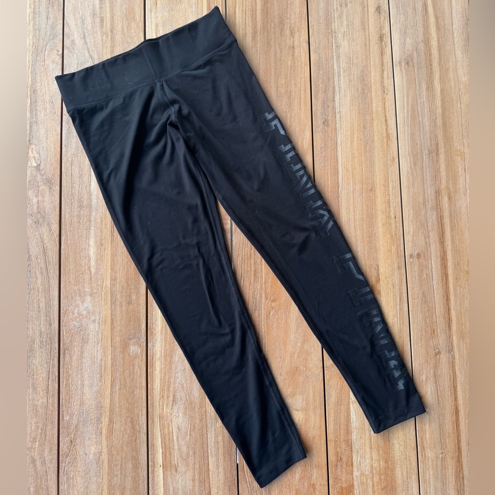 PINK Victoria's Secret Jet Black Logo Leggings